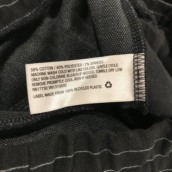 A New Day Pants Women's Small Black Pinstripe Pull On Stretch Straight Pockets - Picture 7 of 16